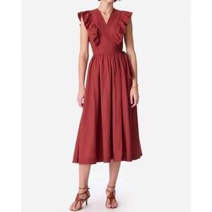 NEW VANESSABRUNO ermione long dress in burgundy